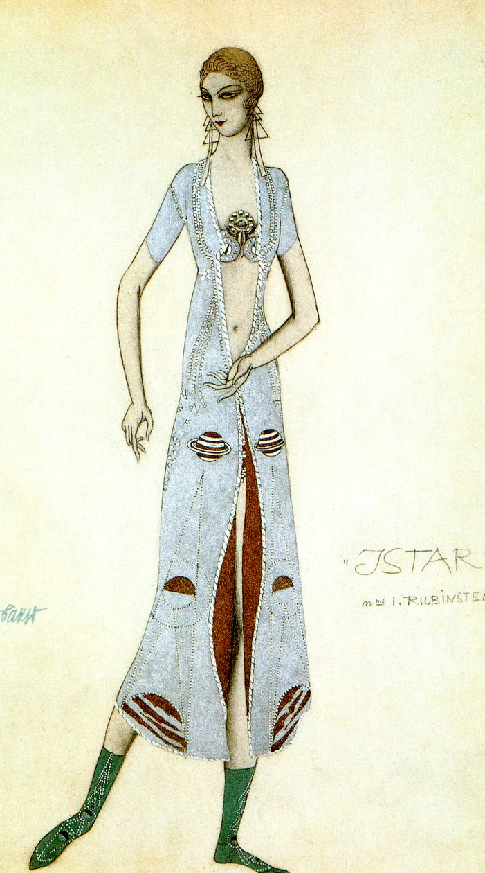 Ida Rubinstein Ishtar jelmezterve, 1924. alkotó: Leon Bakst