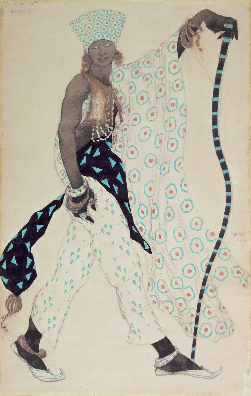 A Le Pelerin: Blue God, 1912 jelmezterve alkotó: Leon Bakst