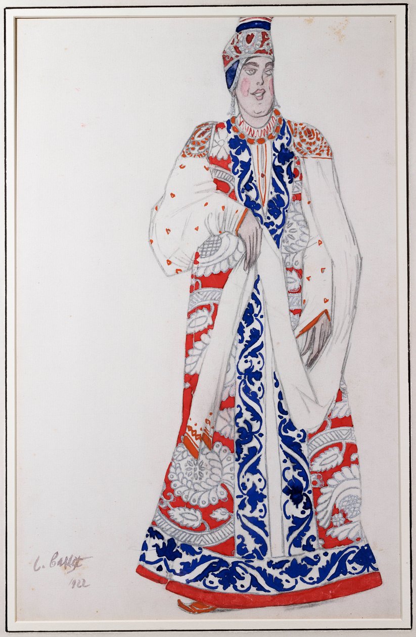A "Moskwa" jelmezterve, 1922 alkotó: Leon Bakst