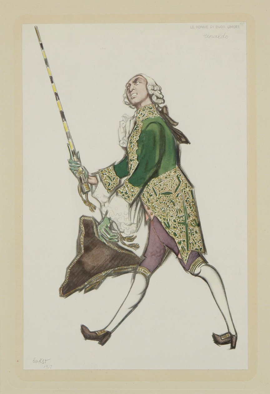 Rinaldo jelmezterve Scarlatti A jó humorú hölgyek című balettjében, 1917 alkotó: Leon Bakst