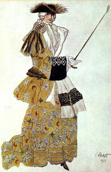 A The Baroness Hunting jelmezterve, a Csipkerózsika-tól alkotó: Leon Bakst