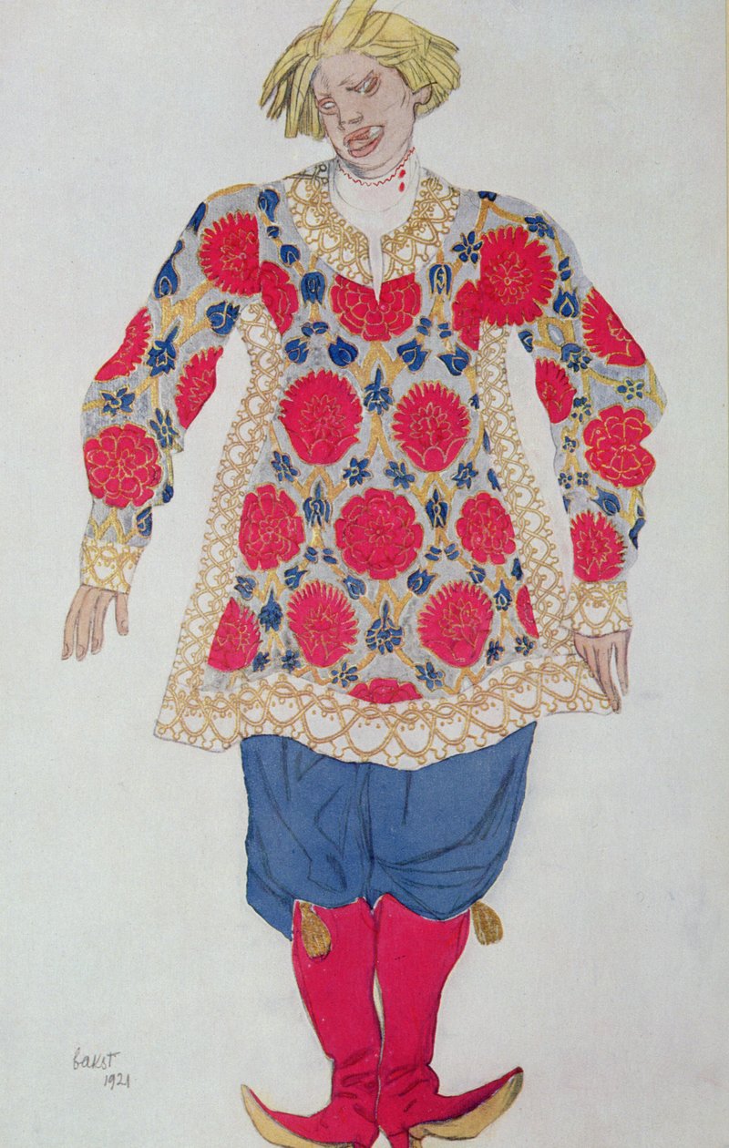 A The Russian Buffoon jelmezterve a Csipkerózsika-tól alkotó: Leon Bakst