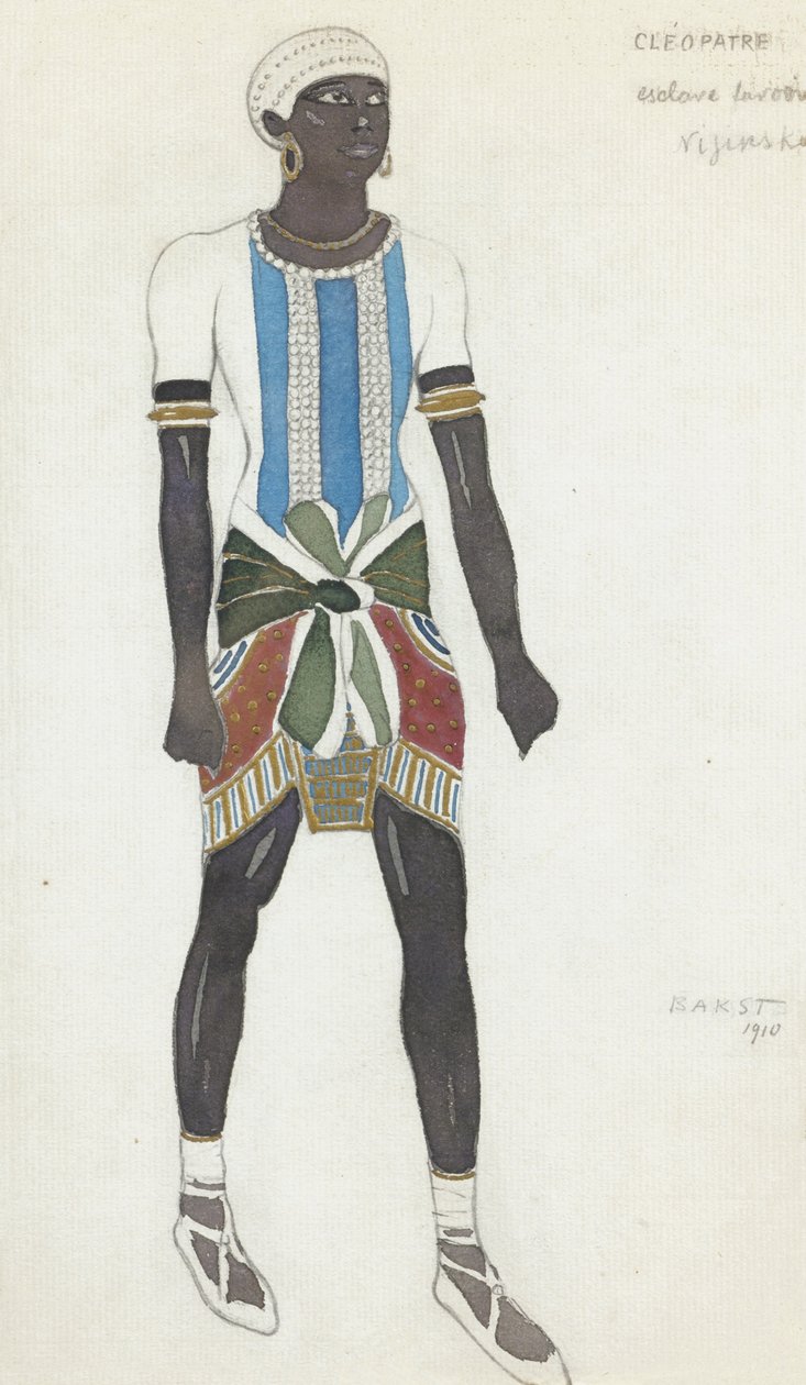 Jelmezterve Vasslav Nyijinsky számára A. Arensky Kleopátra című balettjében, 1910 alkotó: Leon Bakst