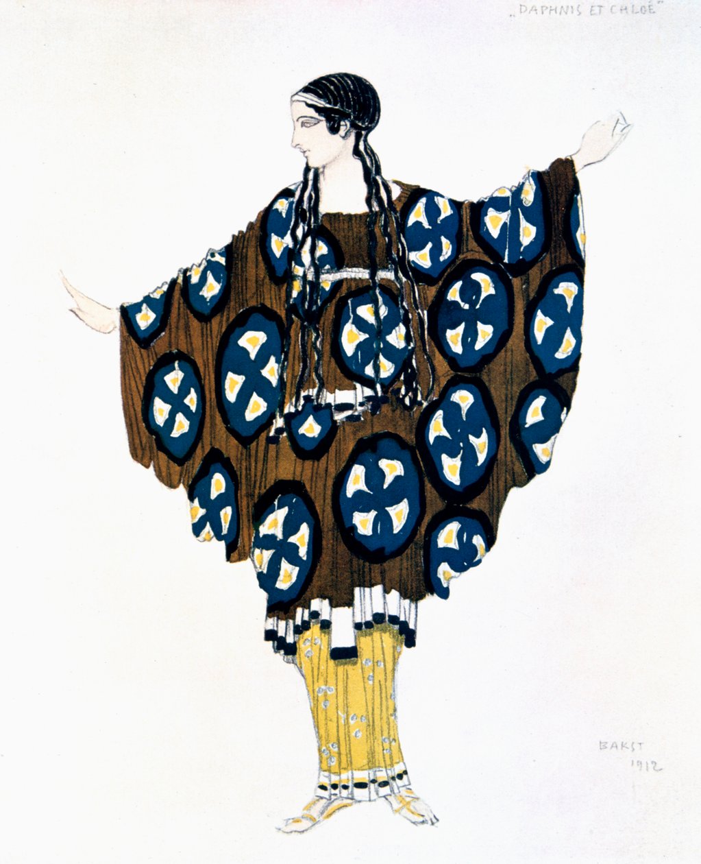 Jelmeztervezés a Ballets Russes Ravels Daphnis et Chloe című produkciójához, 1912 alkotó: Leon Bakst
