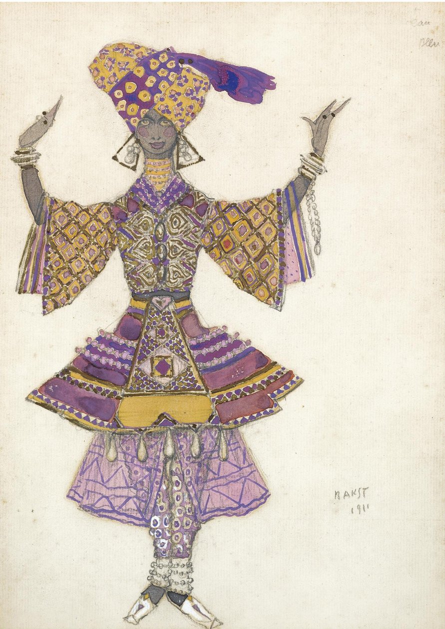 R. Hahn balettkék istenének jelmezterve, 1911 alkotó: Leon Bakst