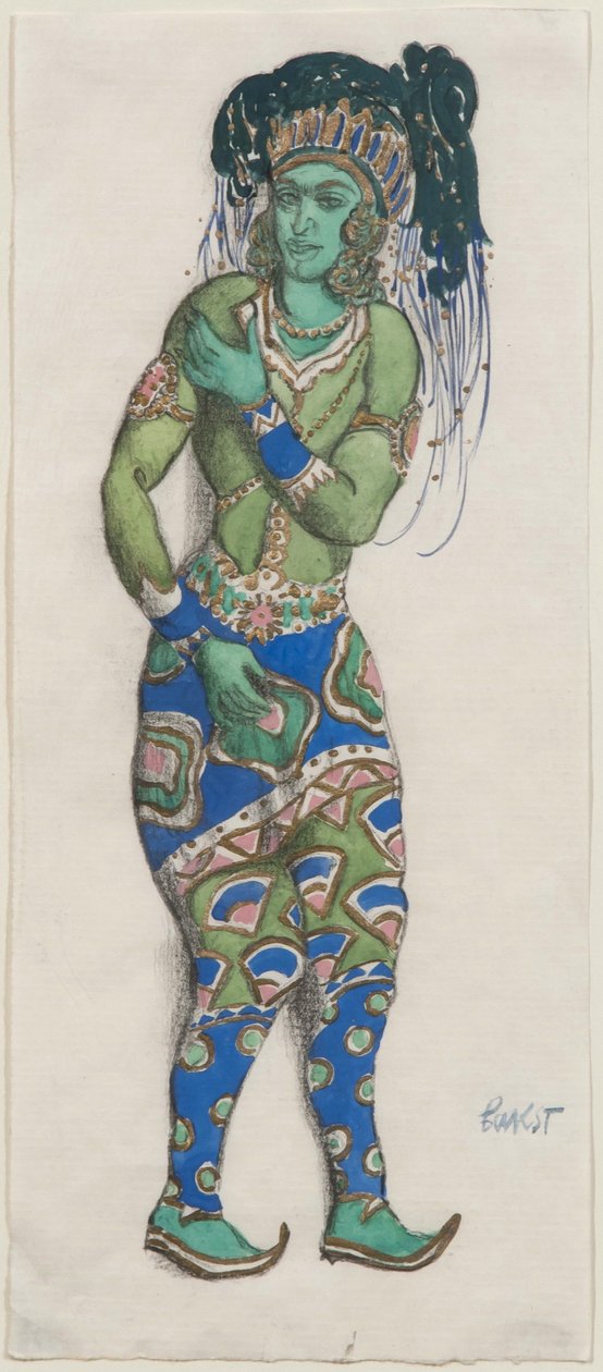 R. Hahn balettkék istenének jelmezterve, 1911 alkotó: Leon Bakst