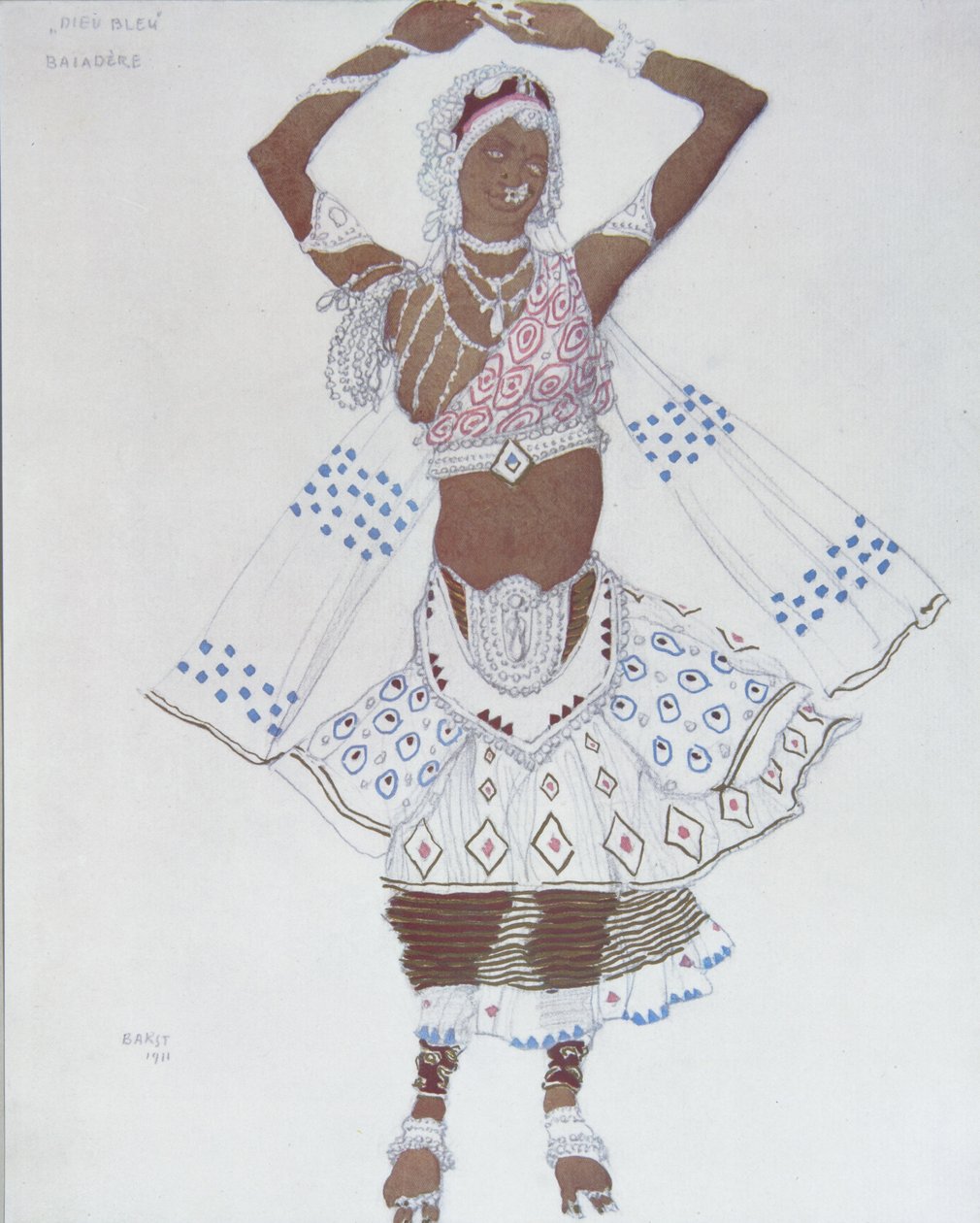 R. Hahn balettkék istenének jelmezterve, 1912 alkotó: Leon Bakst
