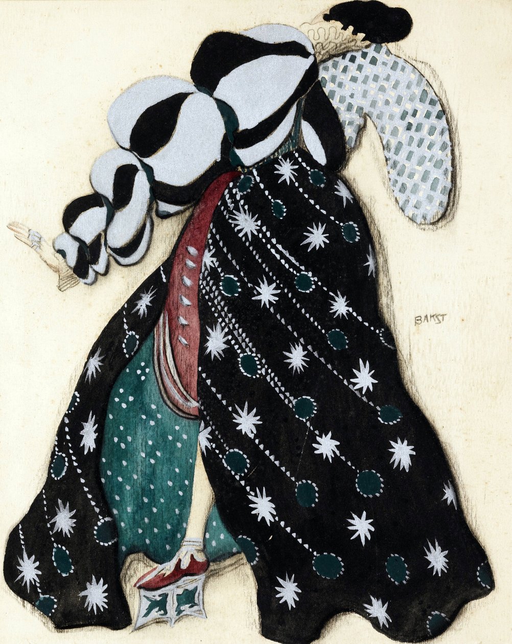 R. Strauss "La Legende de Joseph" című balett jelmezterve - Bakst, Leon (1866-1924) - 1914 - Akvarell, gouache papíron - 33x28 - Magángyűjtemény alkotó: Leon Bakst