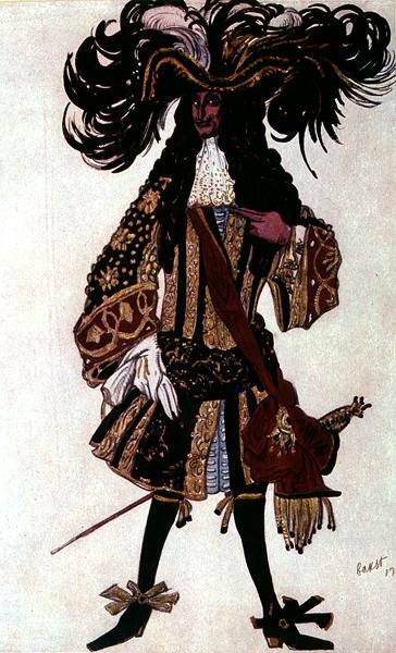 Jelmeztervezés a király gárdájának, a Csipkerózsika-tól alkotó: Leon Bakst