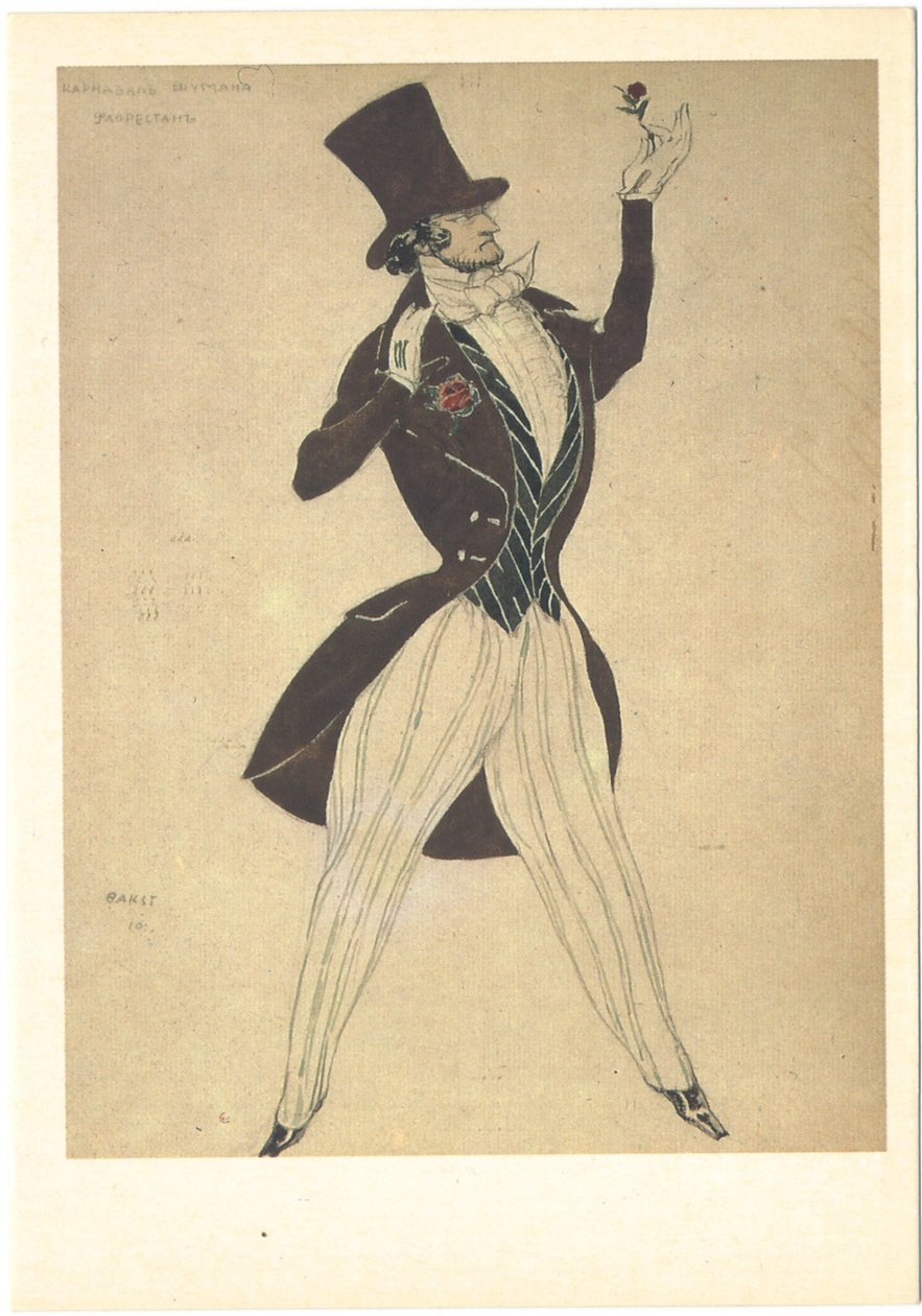 R. Schumann Karnevál című balettjének jelmezterve, 1910 alkotó: Leon Bakst