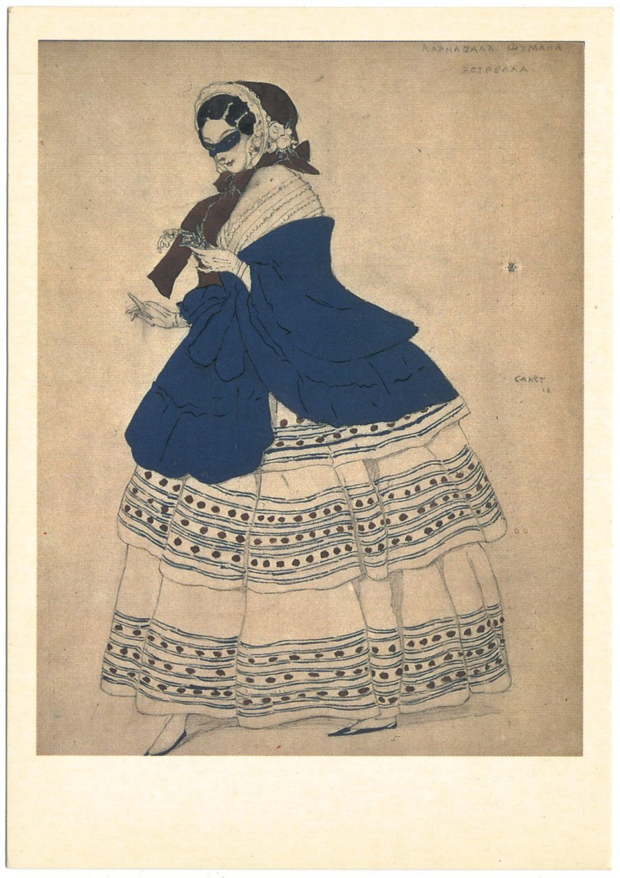 R. Schumann Karnevál című balettjének jelmezterve, 1910 alkotó: Leon Bakst
