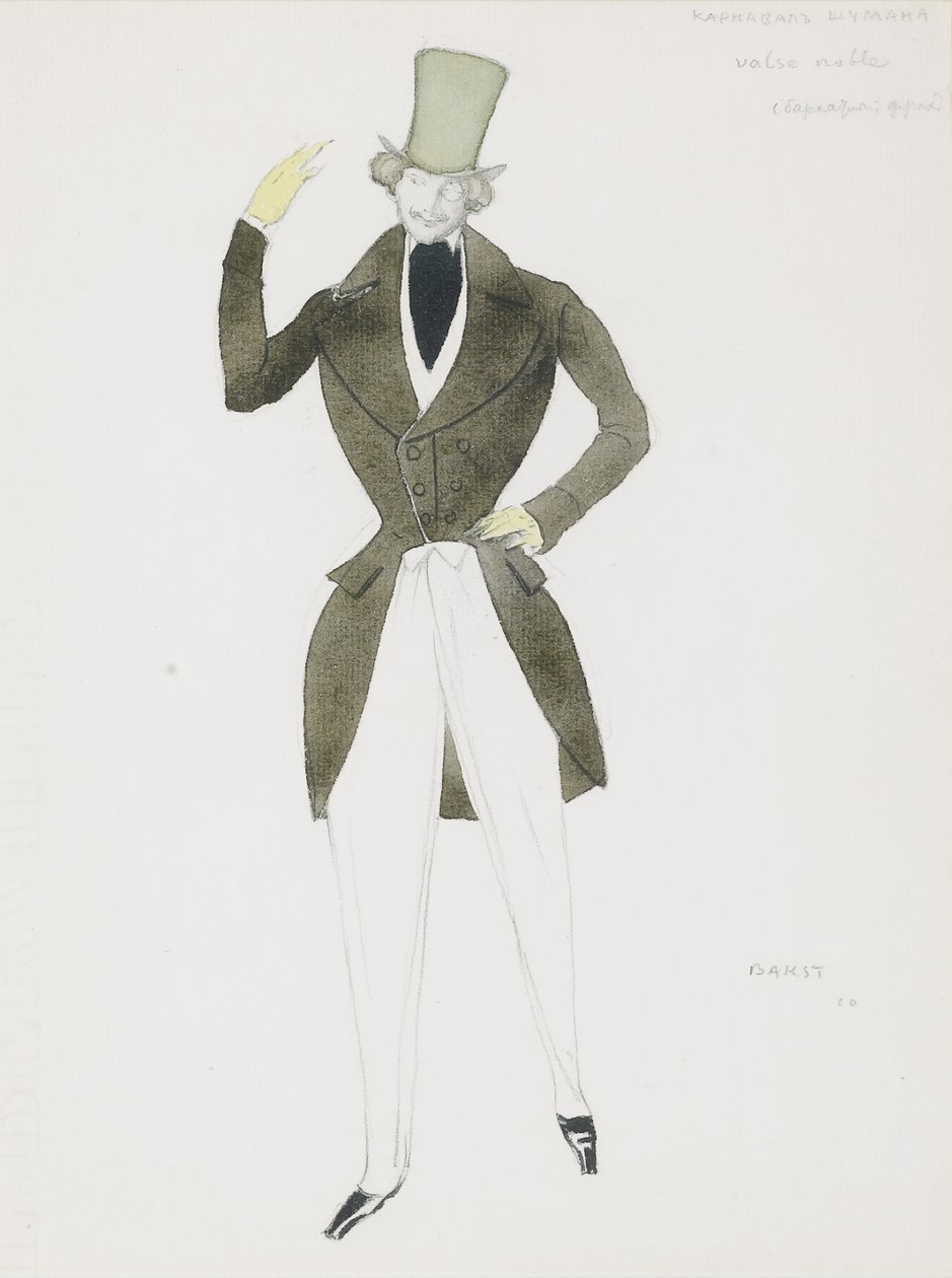 R. Schumann Karnevál című balettjének jelmezterve, 1910 alkotó: Leon Bakst