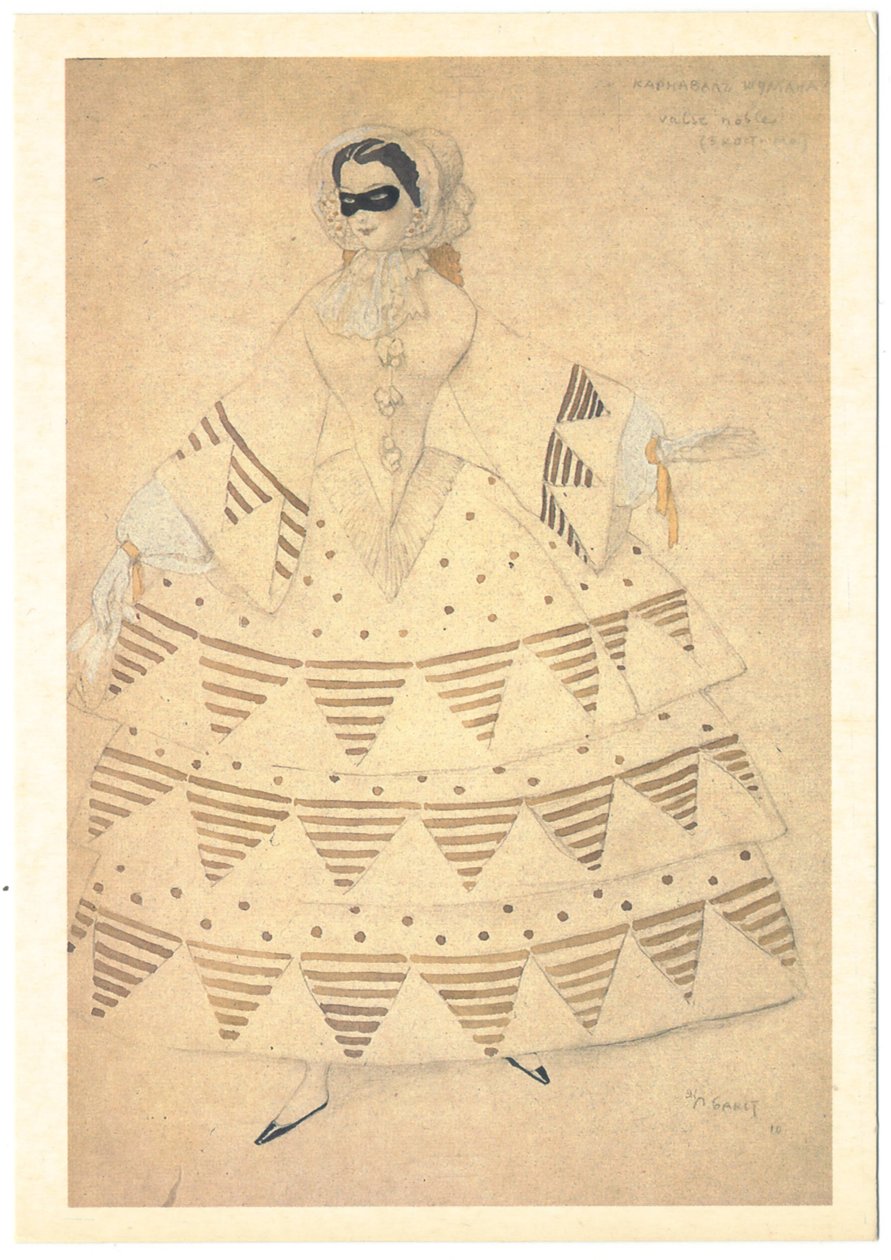 R. Schumann Karnevál című balettjének jelmezterve, 1910 alkotó: Leon Bakst