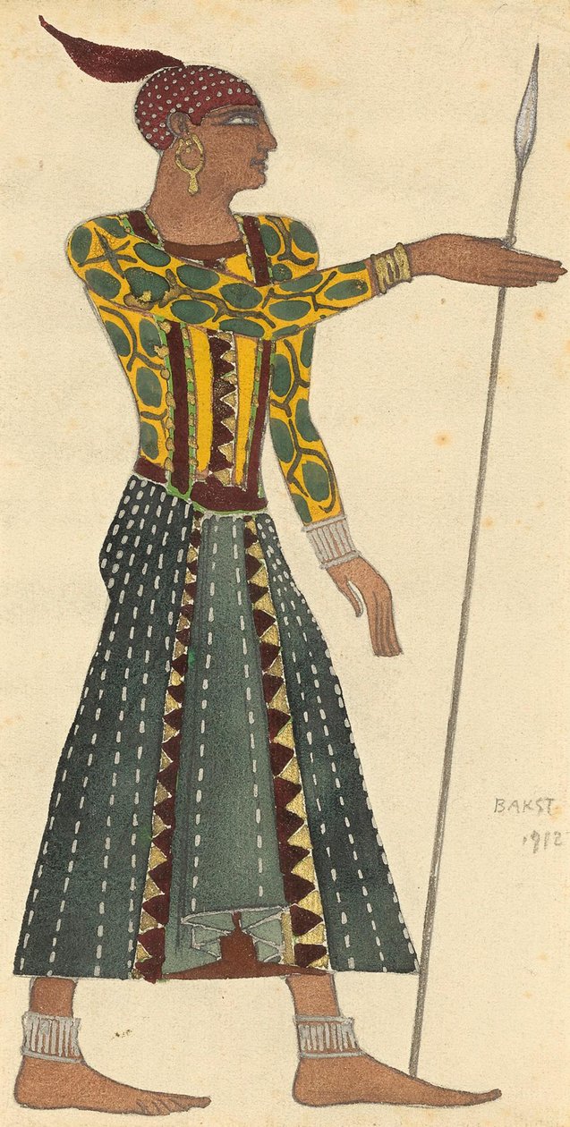 Jelmeztervezés A. Arensky Kleopátra című balettjéhez, 1912. alkotó: Leon Bakst