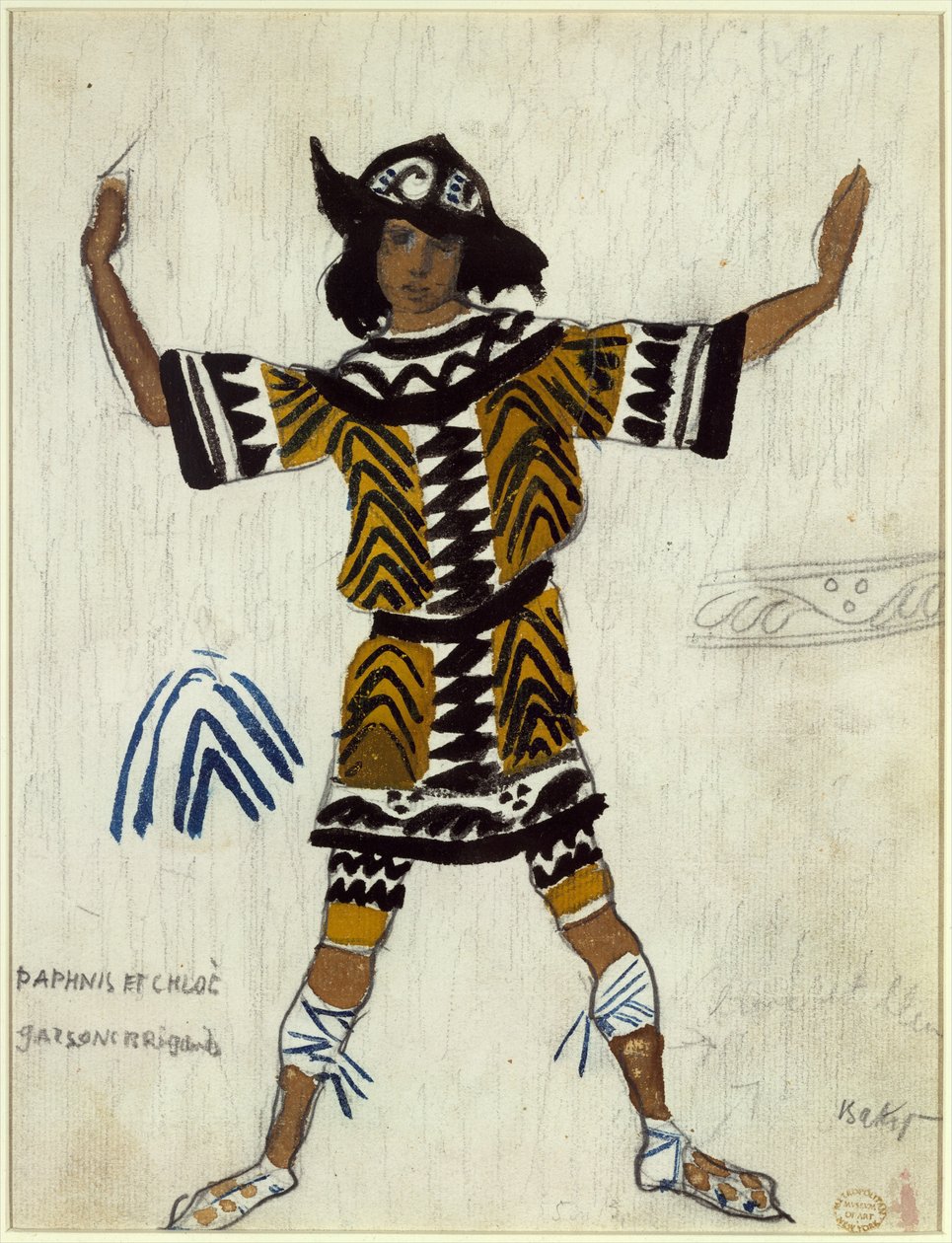 Jelmezterv M. Ravel Daphnis et Chloé című balettjéhez, 1912 alkotó: Leon Bakst