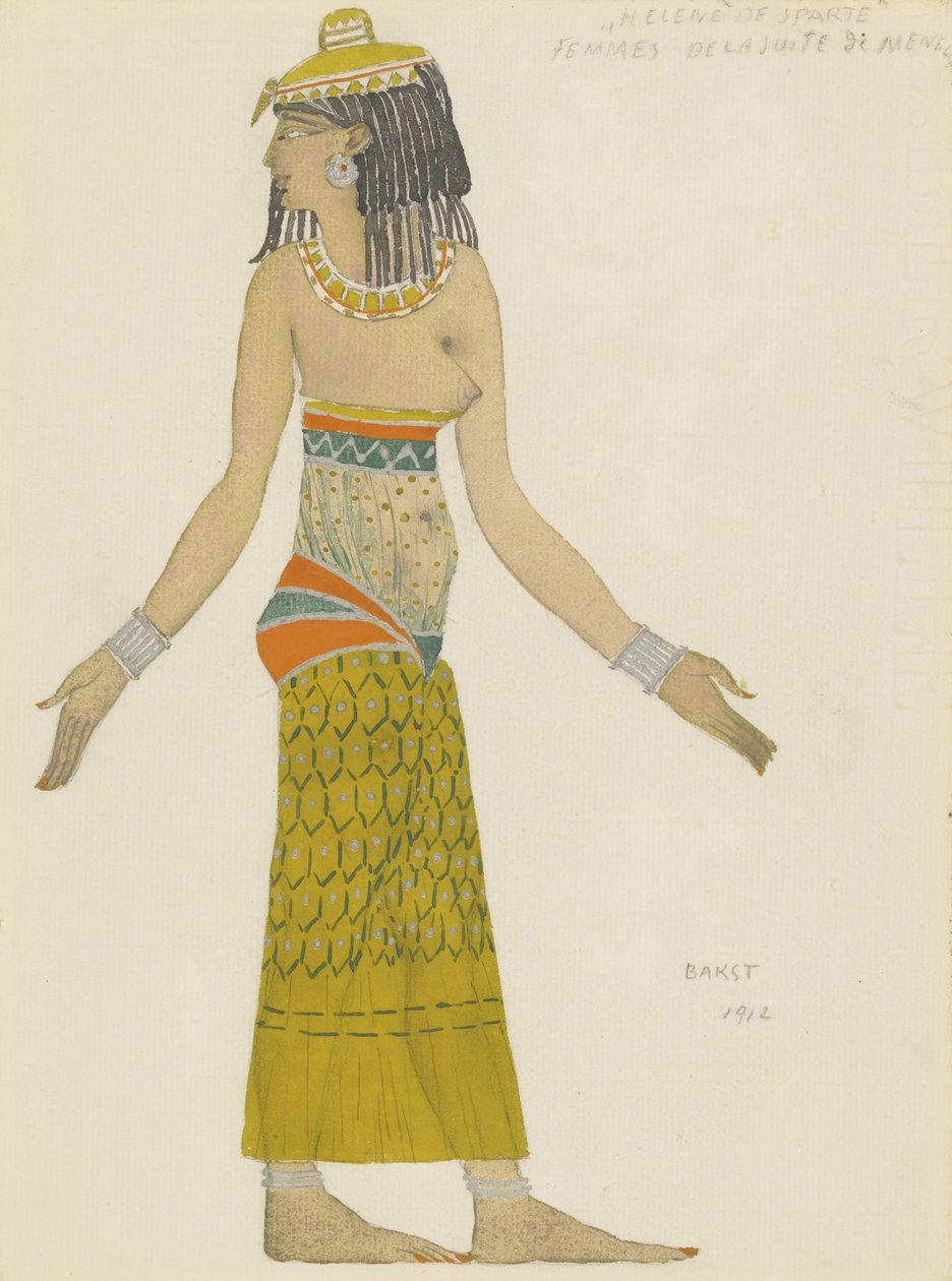 Jelmeztervezés E. Verhaeren és D. de Séverac Hélène de Sparte című balettjéhez alkotó: Leon Bakst