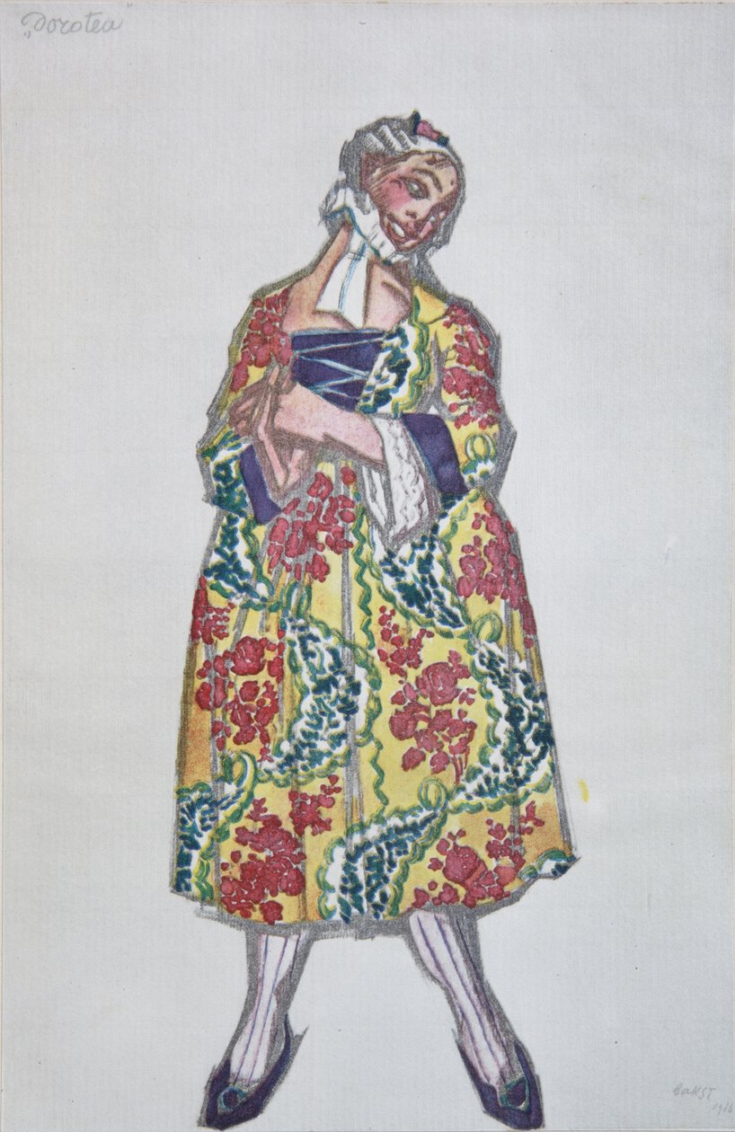 C. Goldoni Nők jó hangulatban című balett jelmezterve, 1917 alkotó: Leon Bakst