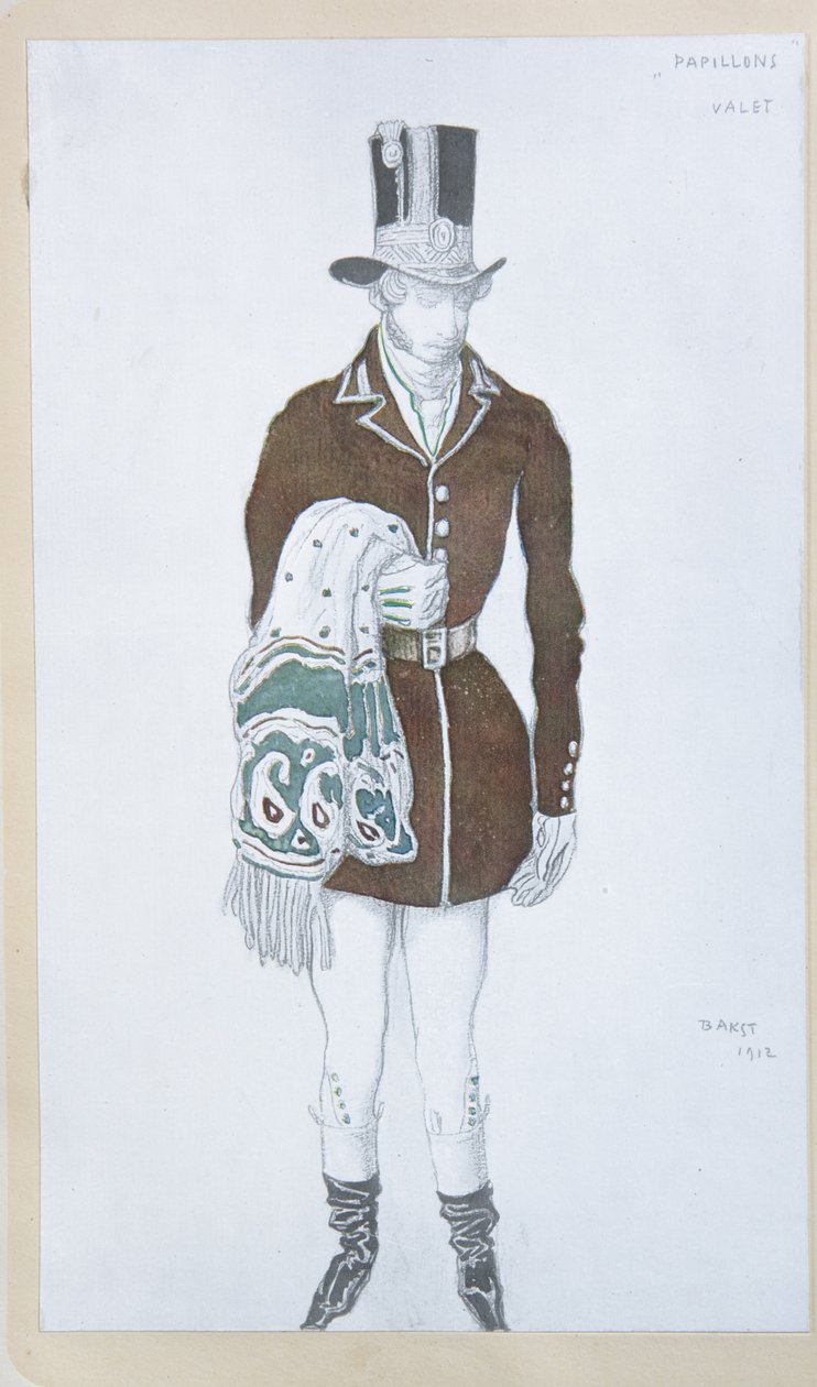 Jelmezterv Robert Schumann Les Papillons című balettjéhez, 1912 alkotó: Leon Bakst