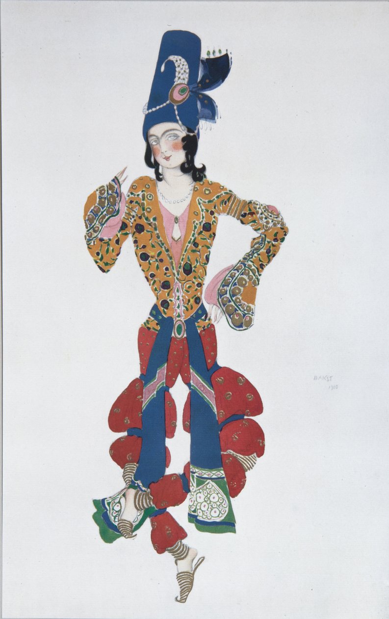 Jelmezterve N. Rimszkij-Korszakov Seherezade című balettjéhez, 1910 alkotó: Leon Bakst
