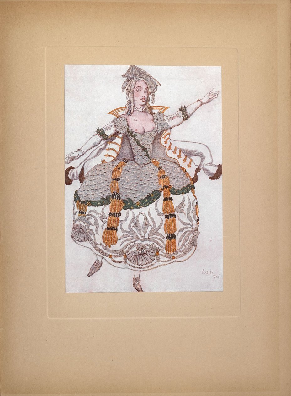 P. Csajkovszkij Csipkerózsika című balettjének jelmezterve, 1921 alkotó: Leon Bakst