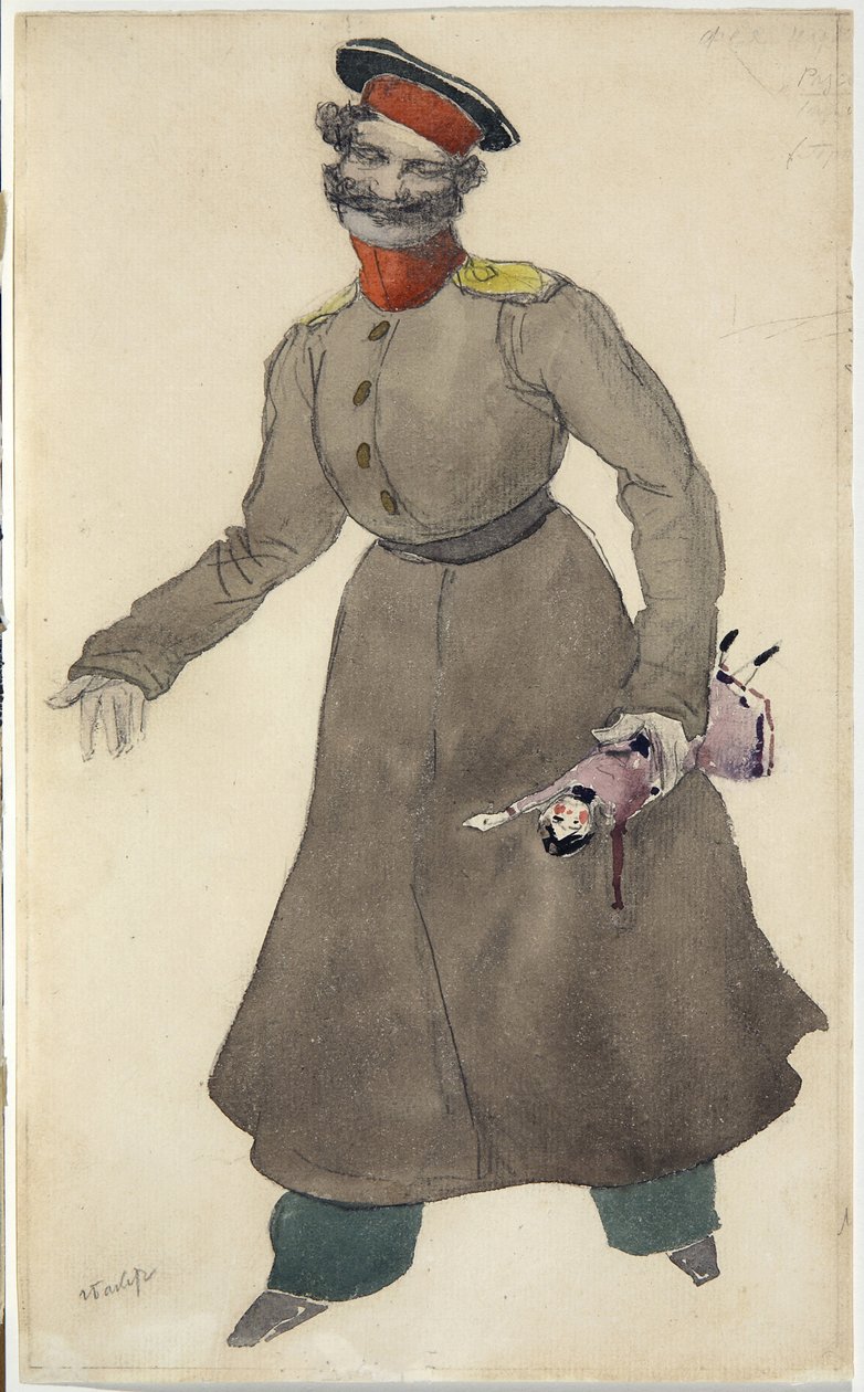 Jelmezterv J. Bayer A tündérbaba című baletthez, 1903 alkotó: Leon Bakst