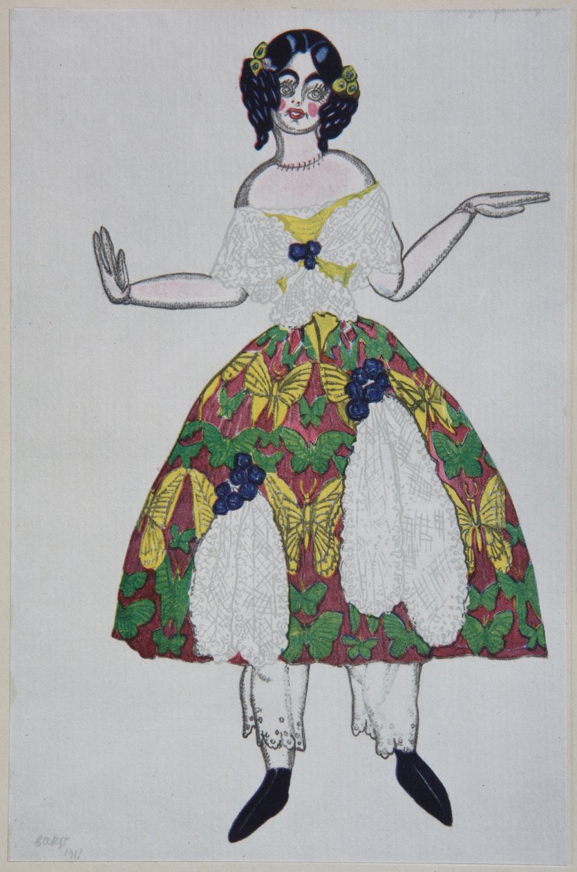 Jelmezterv G. Rossini A varázsjátékbolt című baletthez, 1919 alkotó: Leon Bakst