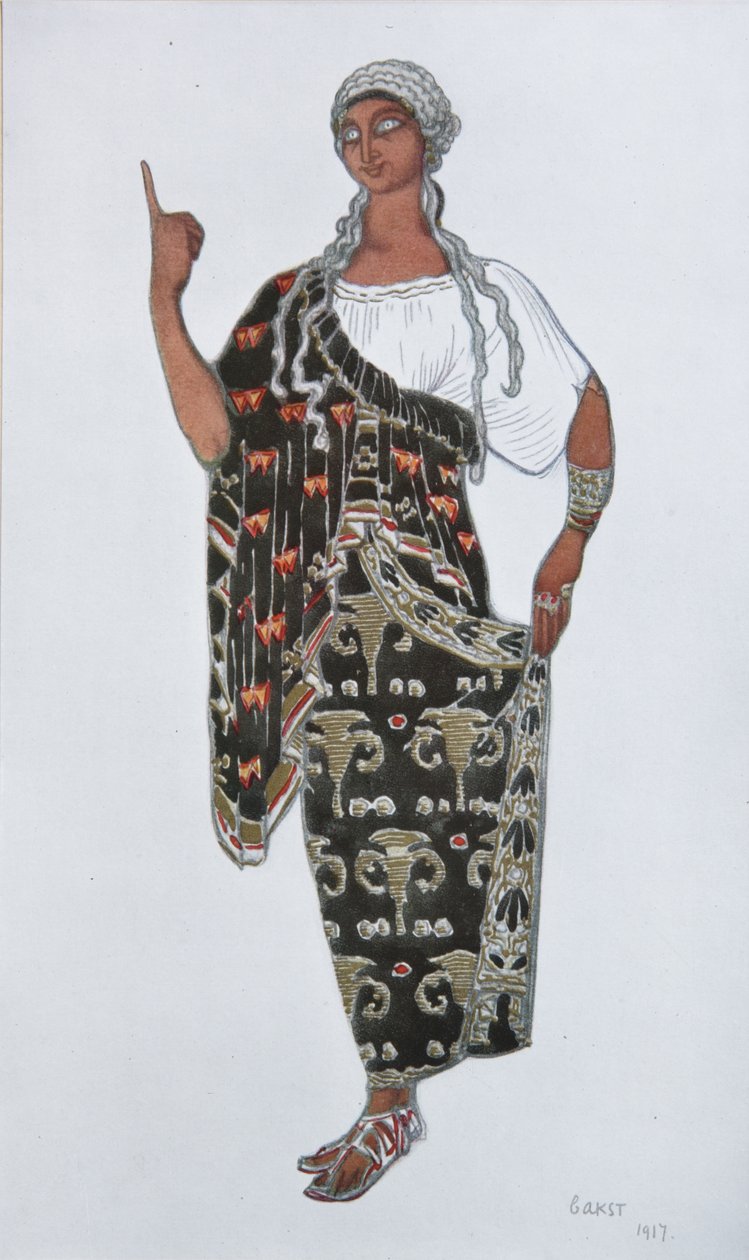 Jelmezterv Ildebrando Pizzetti Fedra című operájához, 1917 alkotó: Leon Bakst