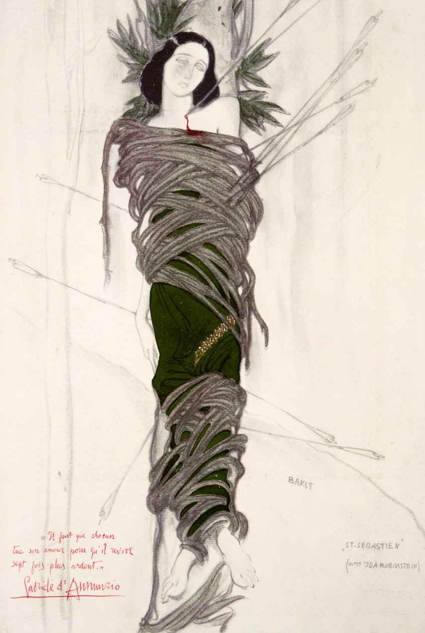 Ida Rubinstein balett-táncos jelmezterve, 1911 alkotó: Leon Bakst