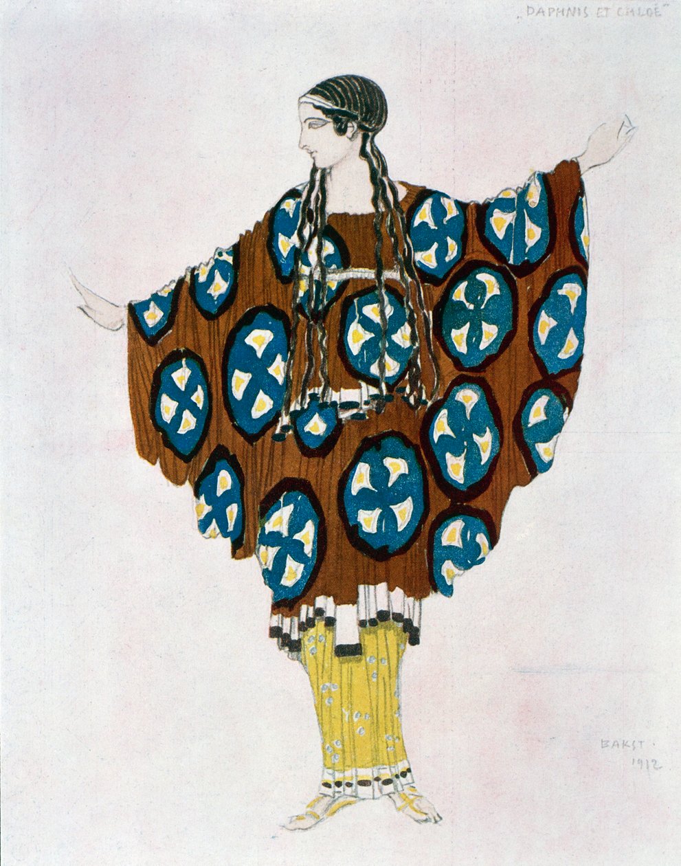 Maurice Ravel (1875-1937) Daphnis és Chloe jelmeze 1912 (akvarell) alkotó: Leon Bakst