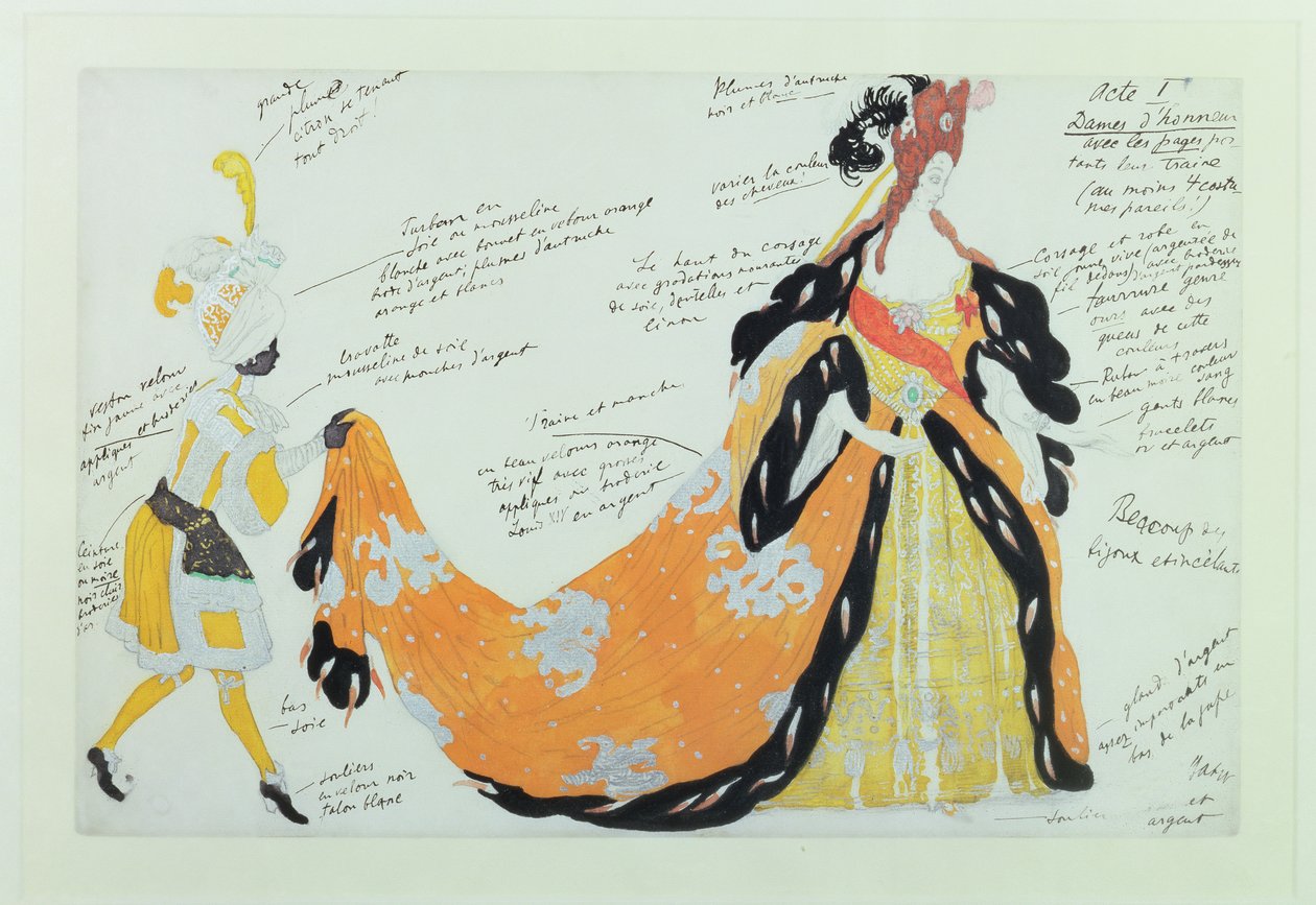 Jelmez Ladynek és lapjának, Diaghilev baletthez (wc) alkotó: Leon Bakst