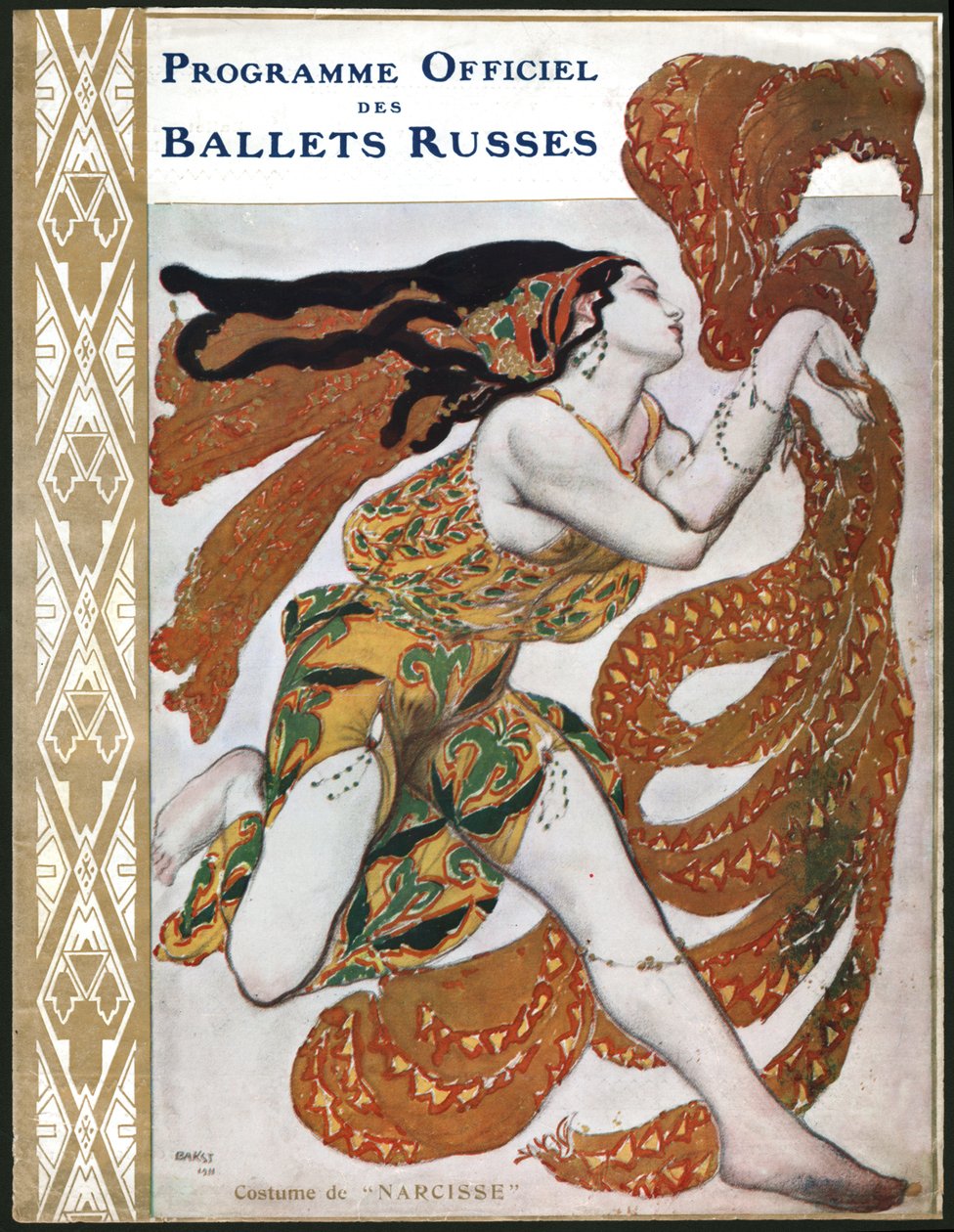 Bacchante jelmeze, a balett oroszok 1911-es ábrázolásához. (illusztráció) alkotó: Leon Bakst
