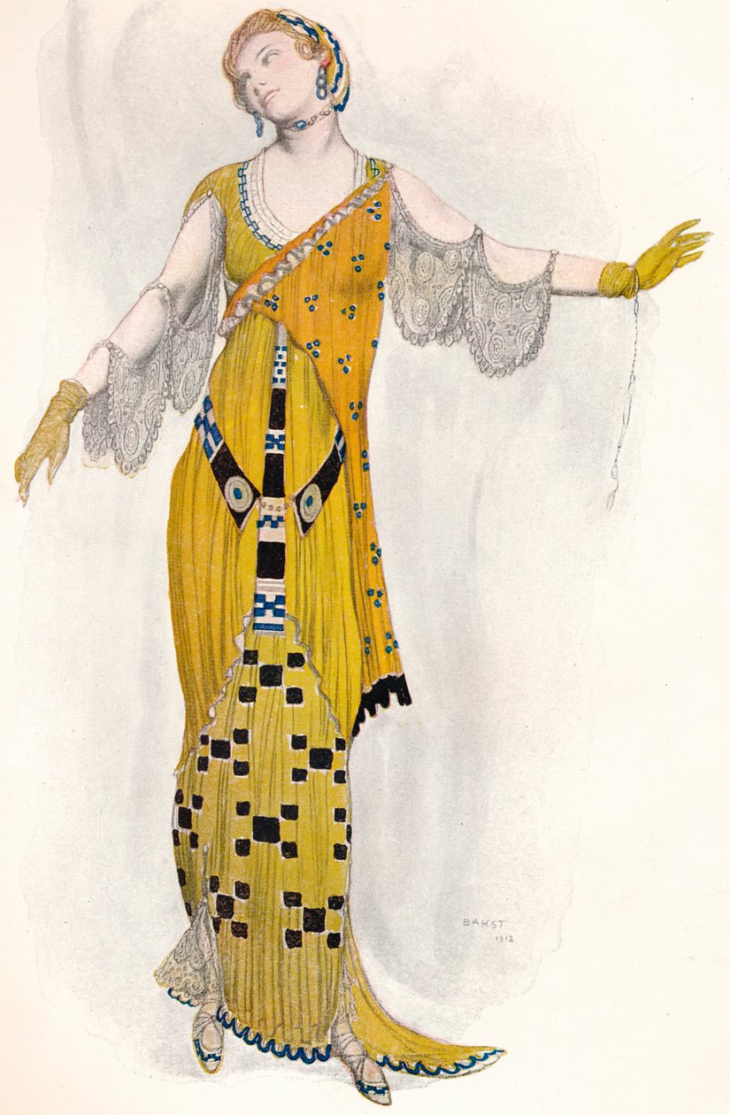 Fantasy modern kosztümön, Dione, 1910 alkotó: Leon Bakst