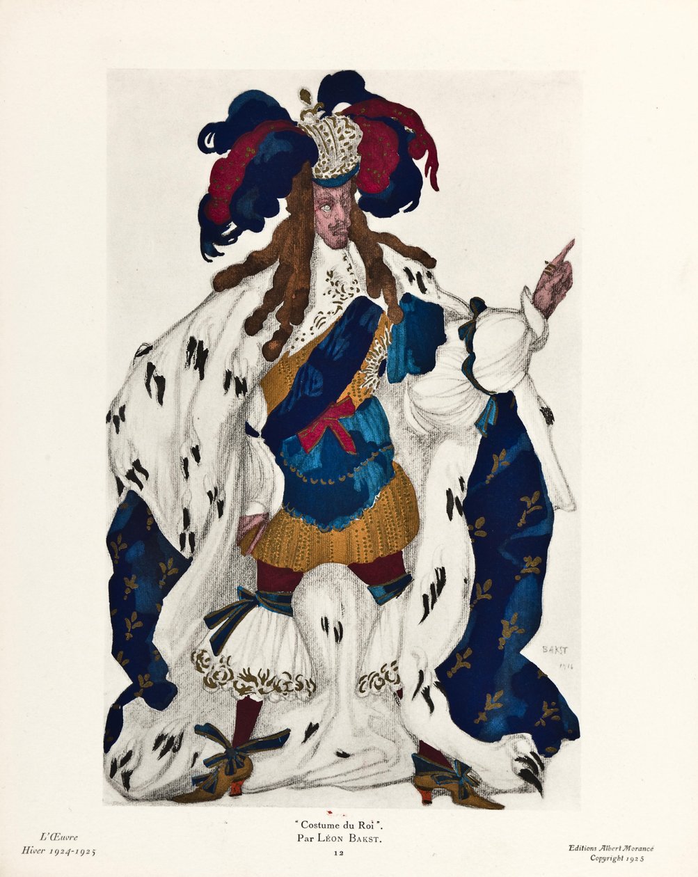 Király. P. Csajkovszkij Csipkerózsika című balettjének jelmezterve, 1921 alkotó: Leon Bakst