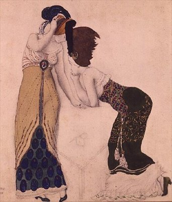 Modern ruha a `` Fantasie Sur le Costume Moderne kínálatából alkotó: Leon Bakst