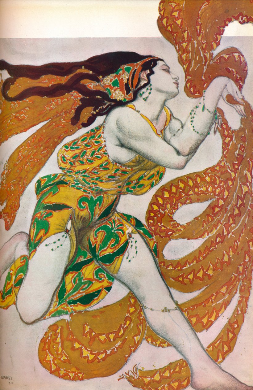 Narcisse: Egy Bacchante. Jelmezterv a Narcisse tánchoz, 1911 alkotó: Leon Bakst