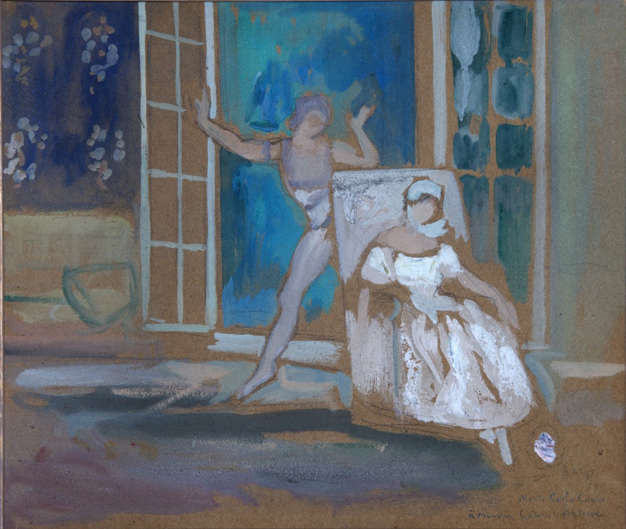 Nijinsky és Karsavina a Le Spectre de la Rose című balettben, 1911 alkotó: Leon Bakst