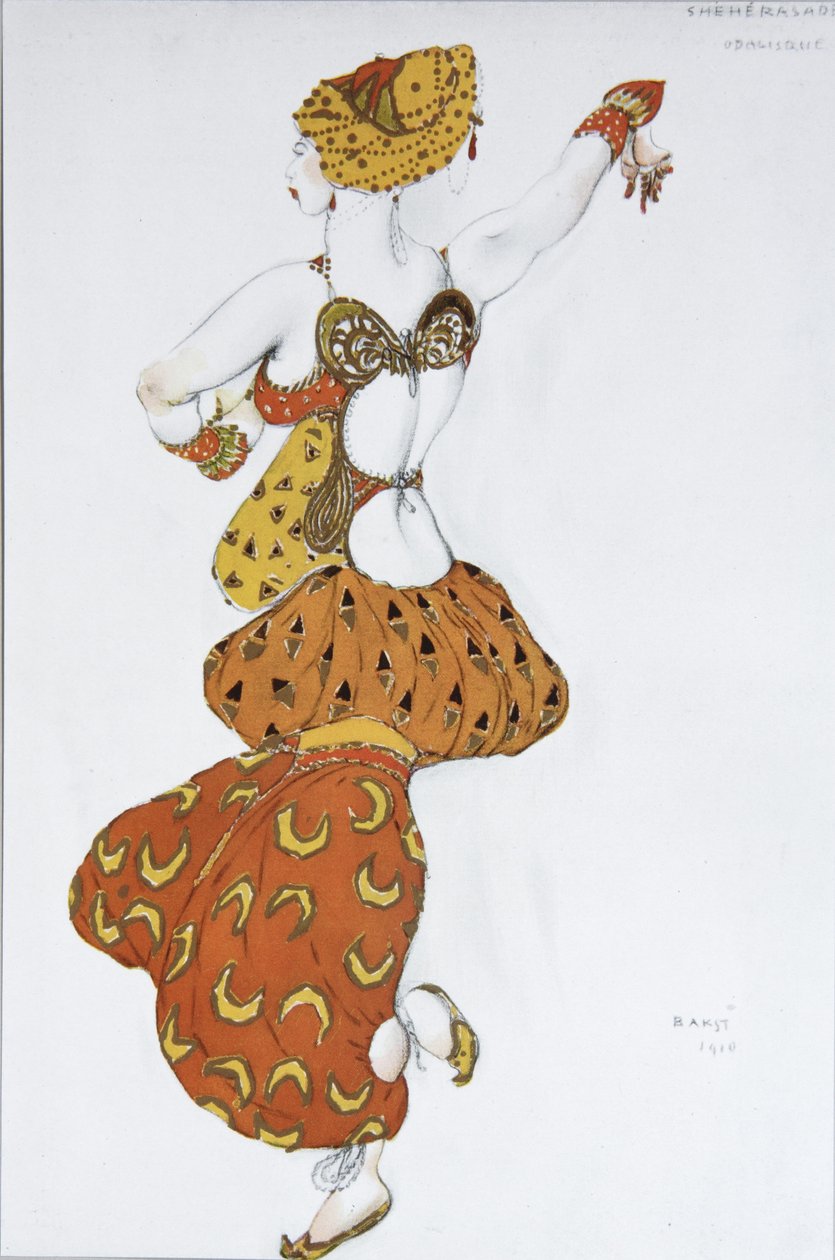 Odaliszk. Jelmezterve N. Rimszkij-Korszakov Seherezade című balettjéhez, 1910 alkotó: Leon Bakst