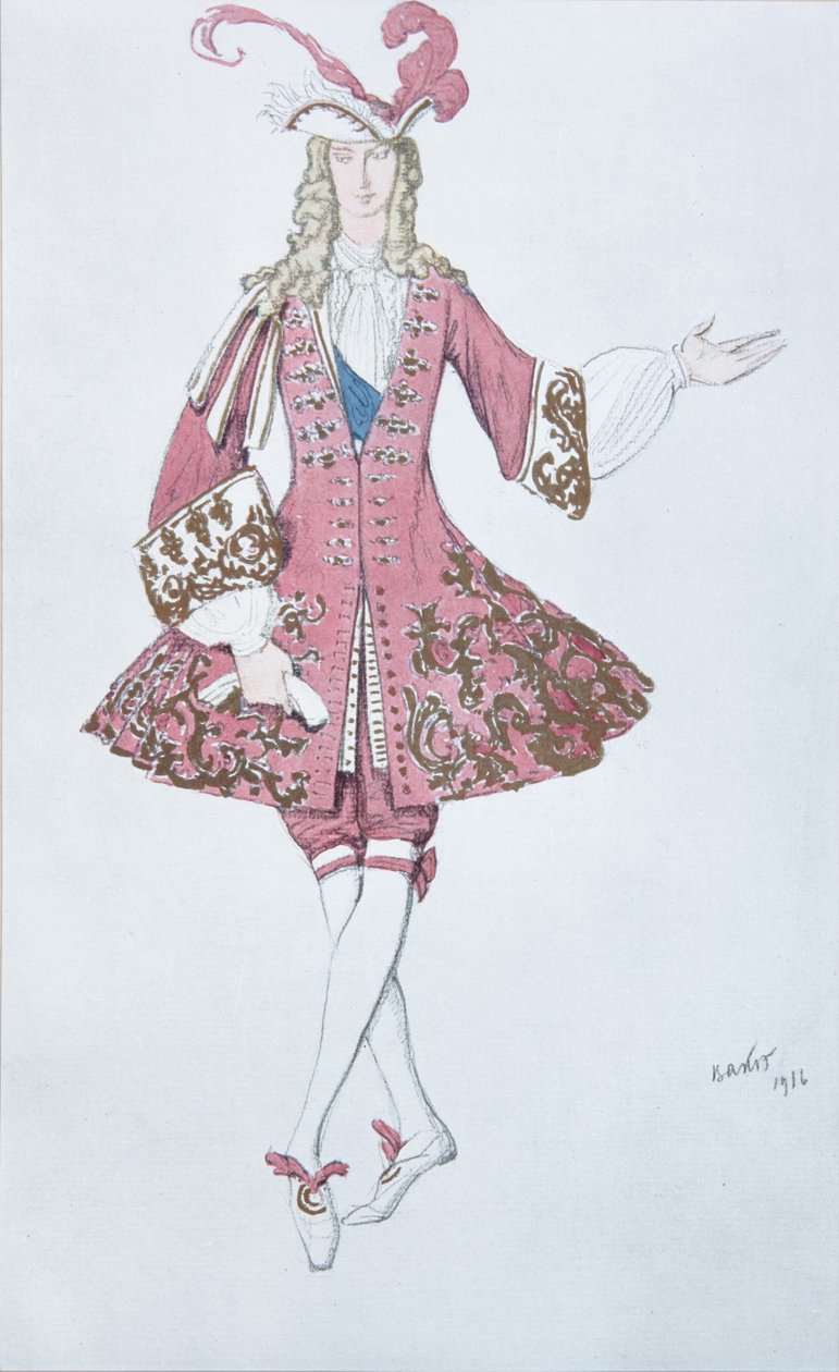 A hercegnő oldala. P. Csajkovszkij Csipkerózsika című balettjének jelmezterve, 1916 alkotó: Leon Bakst