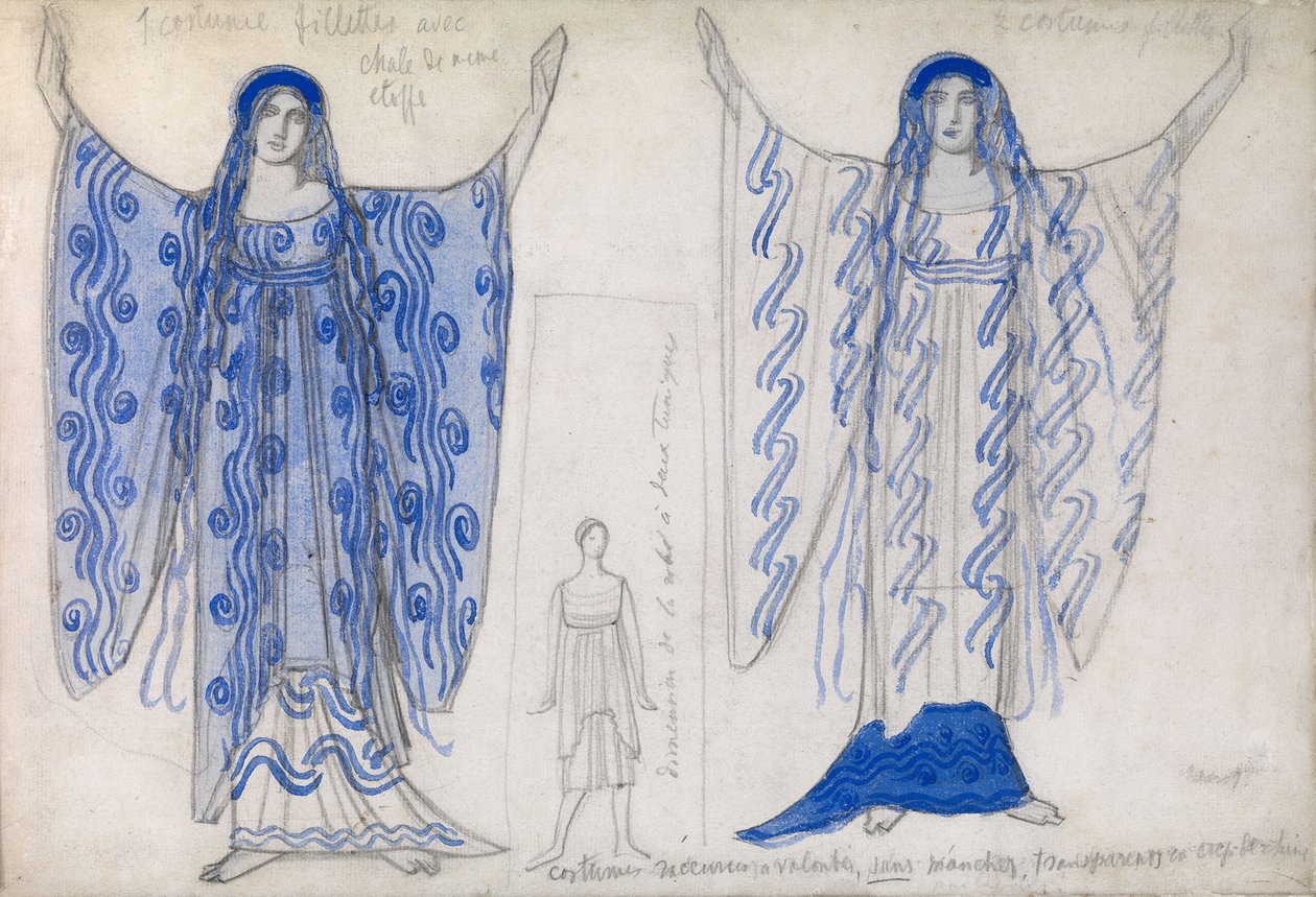 Phaedra. Jelmezterv Jean Racine Phaedra Phèdre című drámájához, 1923 körül alkotó: Leon Bakst