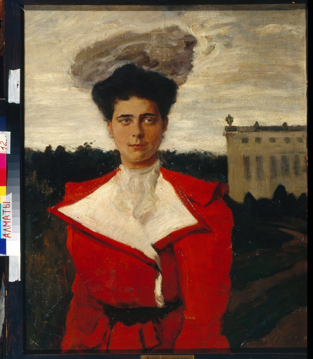 ""Orosz Helén Vlagyimirovna (1882-1957) portréja"" Leon Bakst (1866-1924) festménye, mérete 81x65 cm Olaj, vászon Kazah Köztársaság Állami Művészeti Múzeuma, Almati alkotó: Leon Bakst