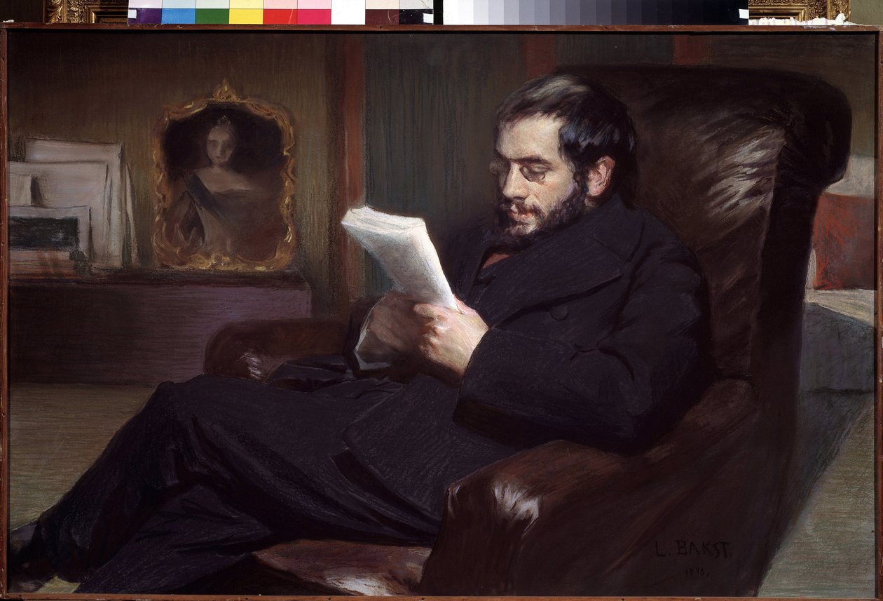 Alexander Benois (1870-1960) művész portréja (Alexandre Benois művész portréja). Leon Bakst (1866-1924) rajza. Akvarell és pasztell papíron, 64,5 x 100,3 cm alkotó: Leon Bakst