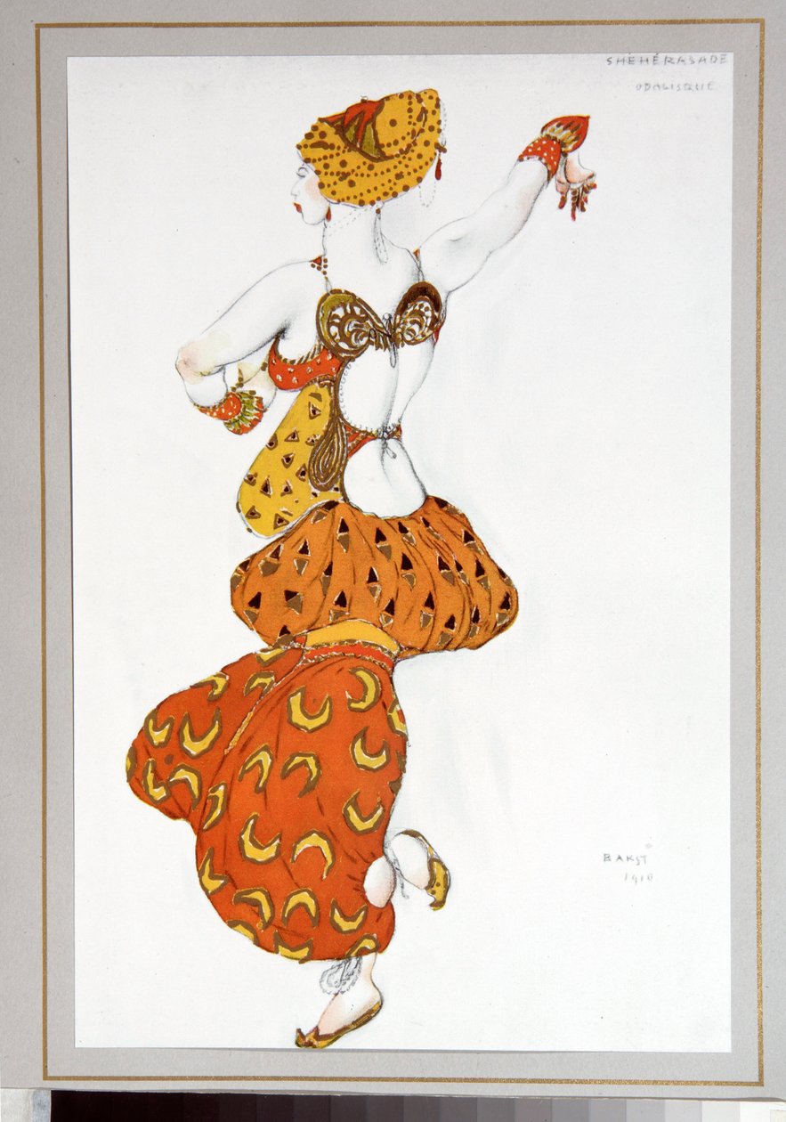 Orosz balett: Odalisque a "Sheherazade"-hoz, Michel Fokine rendezésében alkotó: Leon Bakst