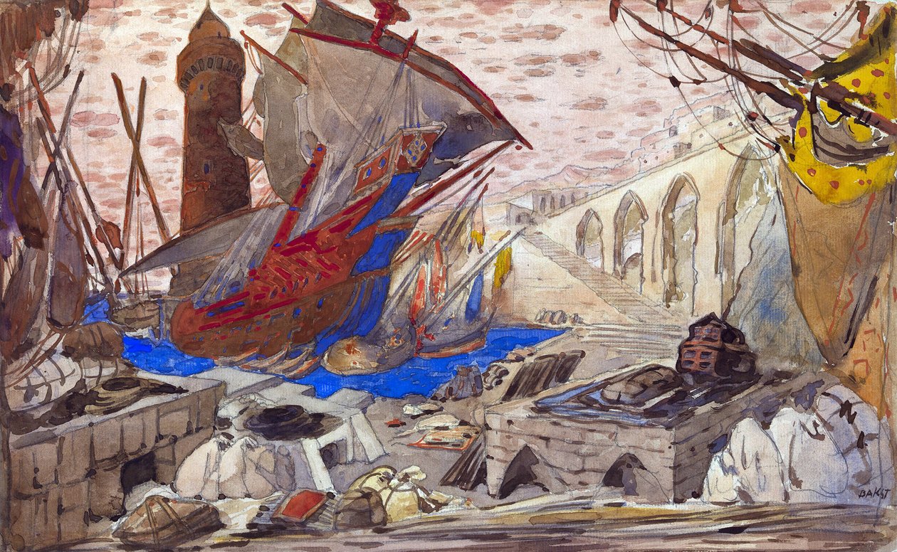 A La Pisanelle ou la mort parfumee díszletterve, Gabriele d