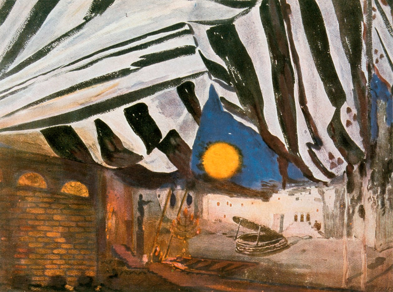 Oscar Wilde Salome című művének díszlete, 19. század végén, 20. század elején alkotó: Leon Bakst