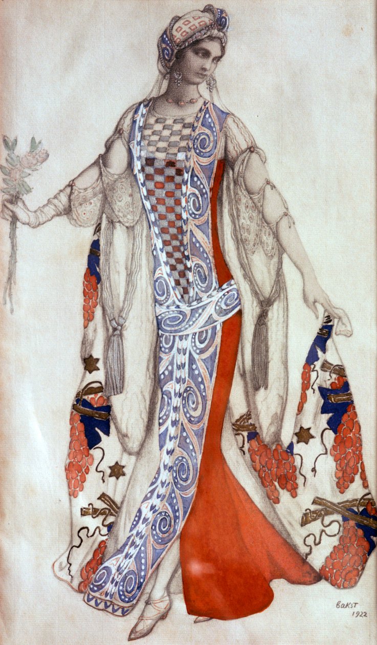 Csipkerózsika, balett jelmezterv, c1913 alkotó: Leon Bakst
