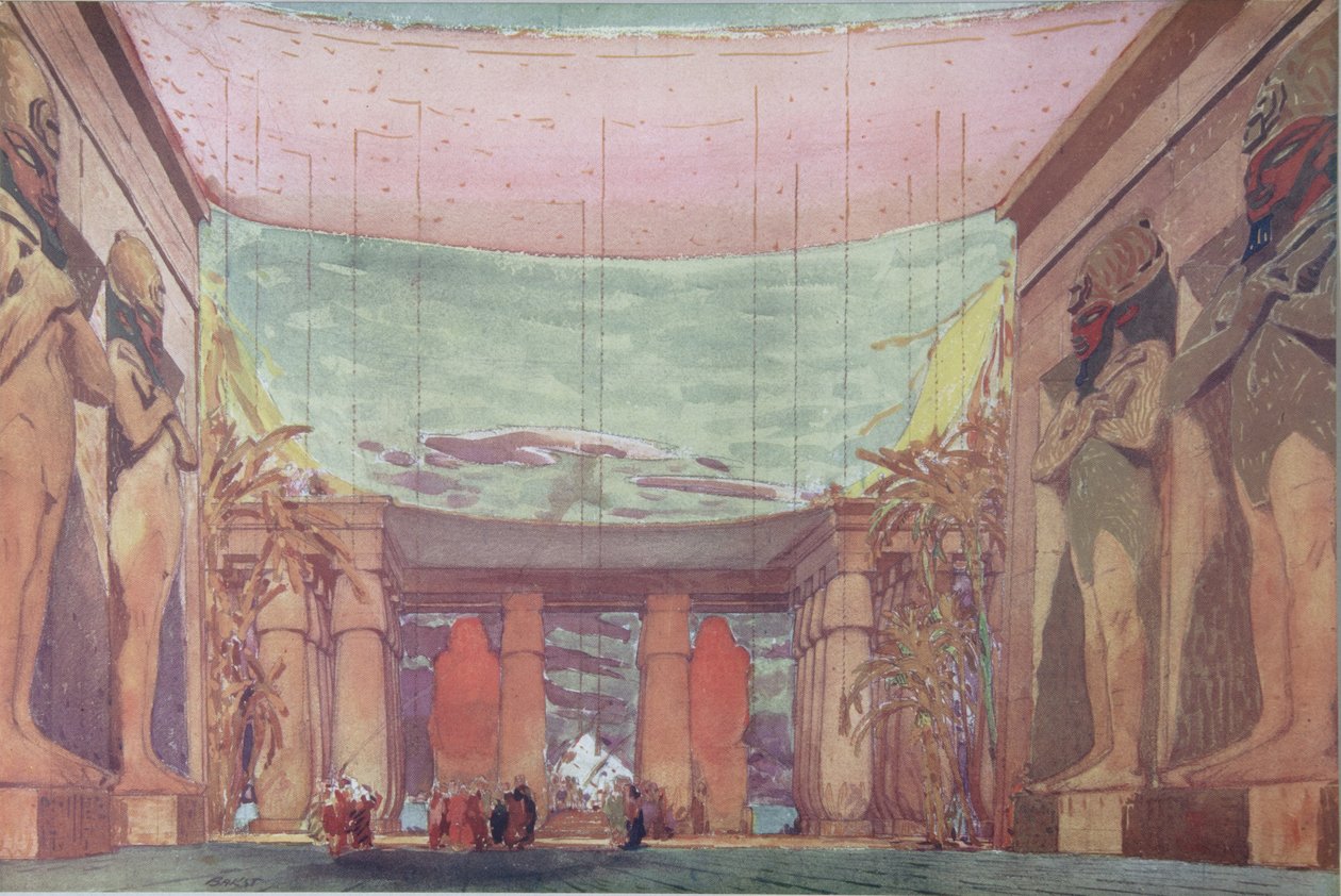 Színpadterv a Cléopatre baletthez, 1909 alkotó: Leon Bakst