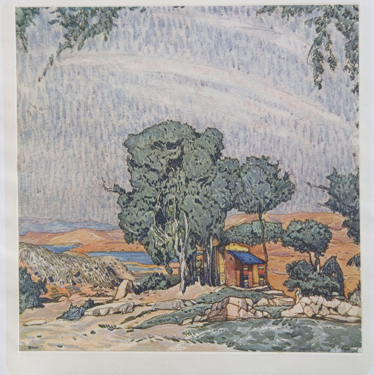 Színpadterve E. Verhaeren és D. de Séverac Hélène de Sparte című balettjéhez, 1912 alkotó: Leon Bakst