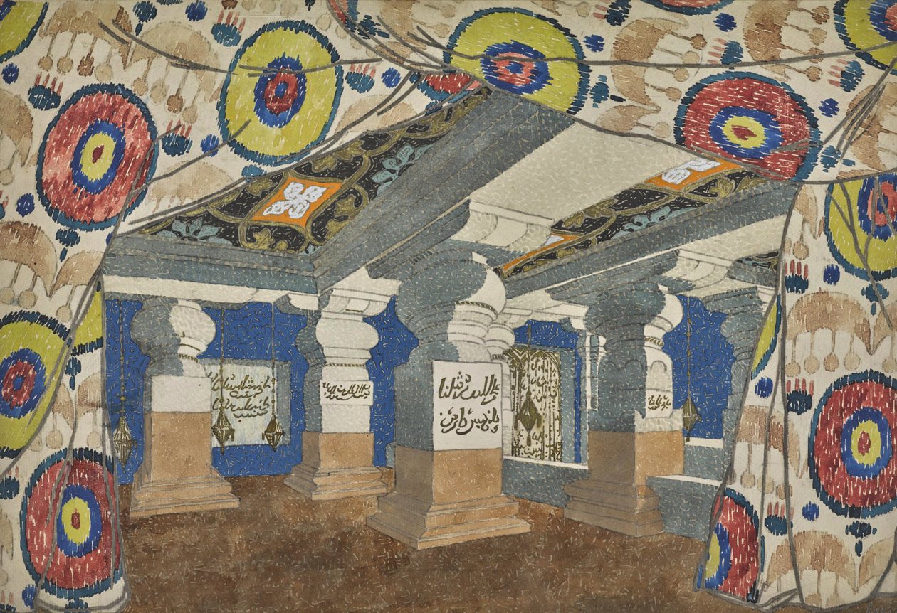 Színpad az Aladin, avagy a csodálatos lámpa című revühöz, 1919. alkotó: Leon Bakst