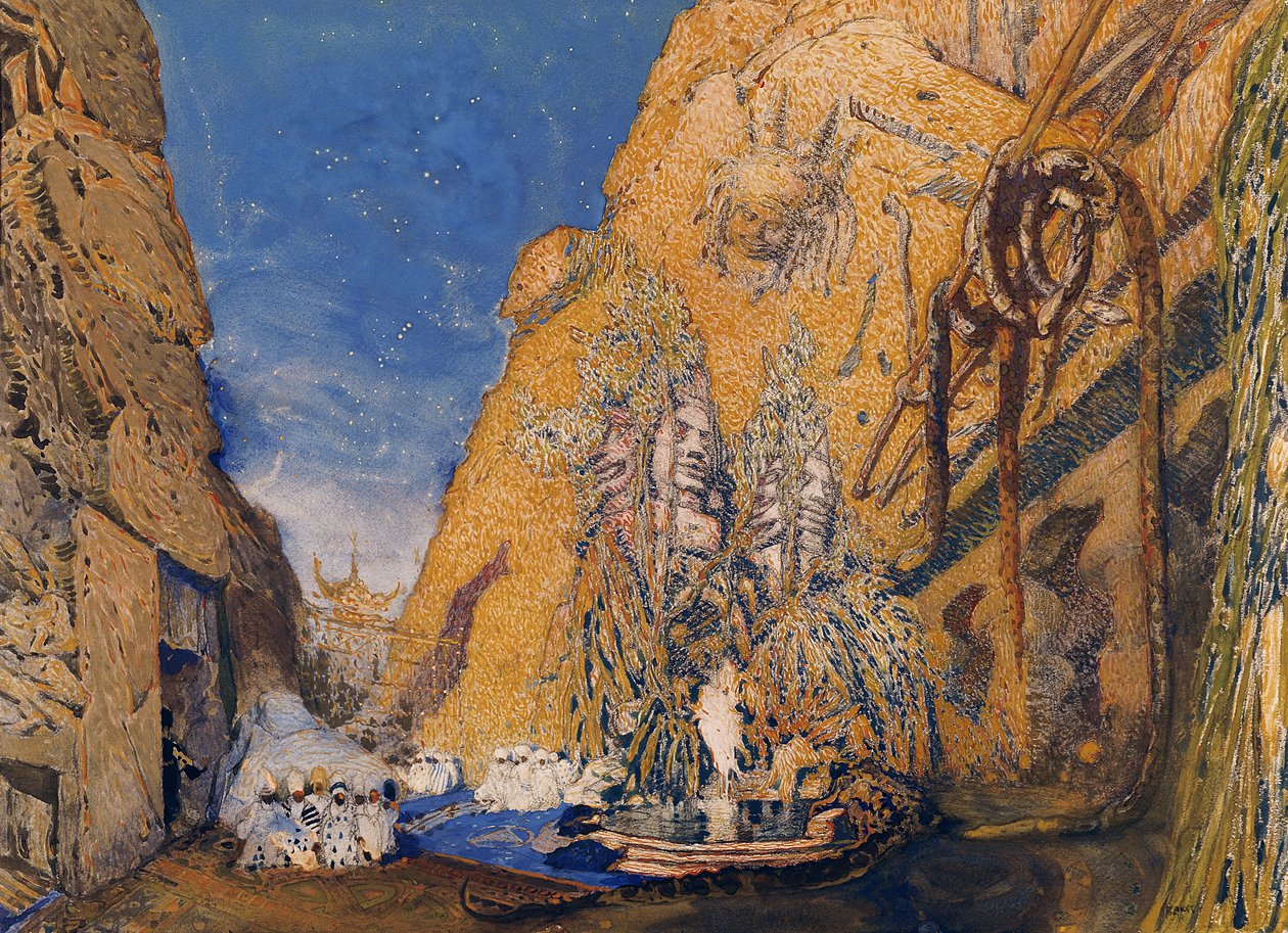 Színpad a „Dieu Bleu”-hoz, Reynaldo Hahn (1845-1947) 1911 alkotó: Leon Bakst