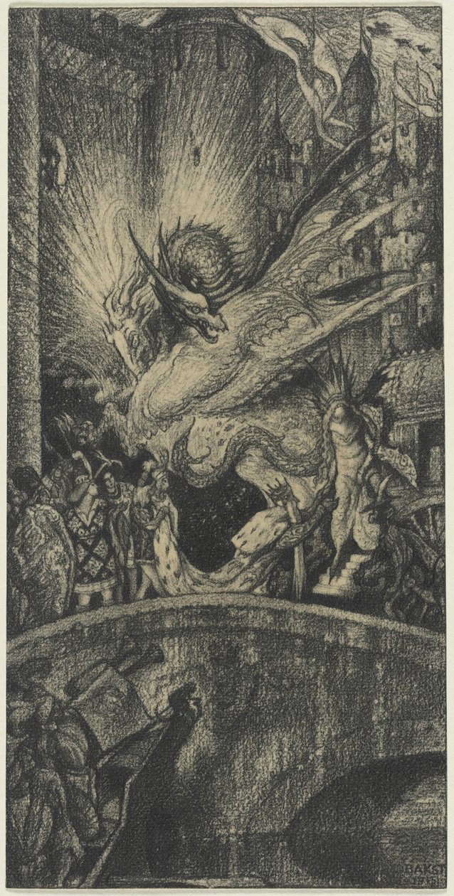 Tanulmány egy színpadi díszlethez alkotó: Leon Bakst